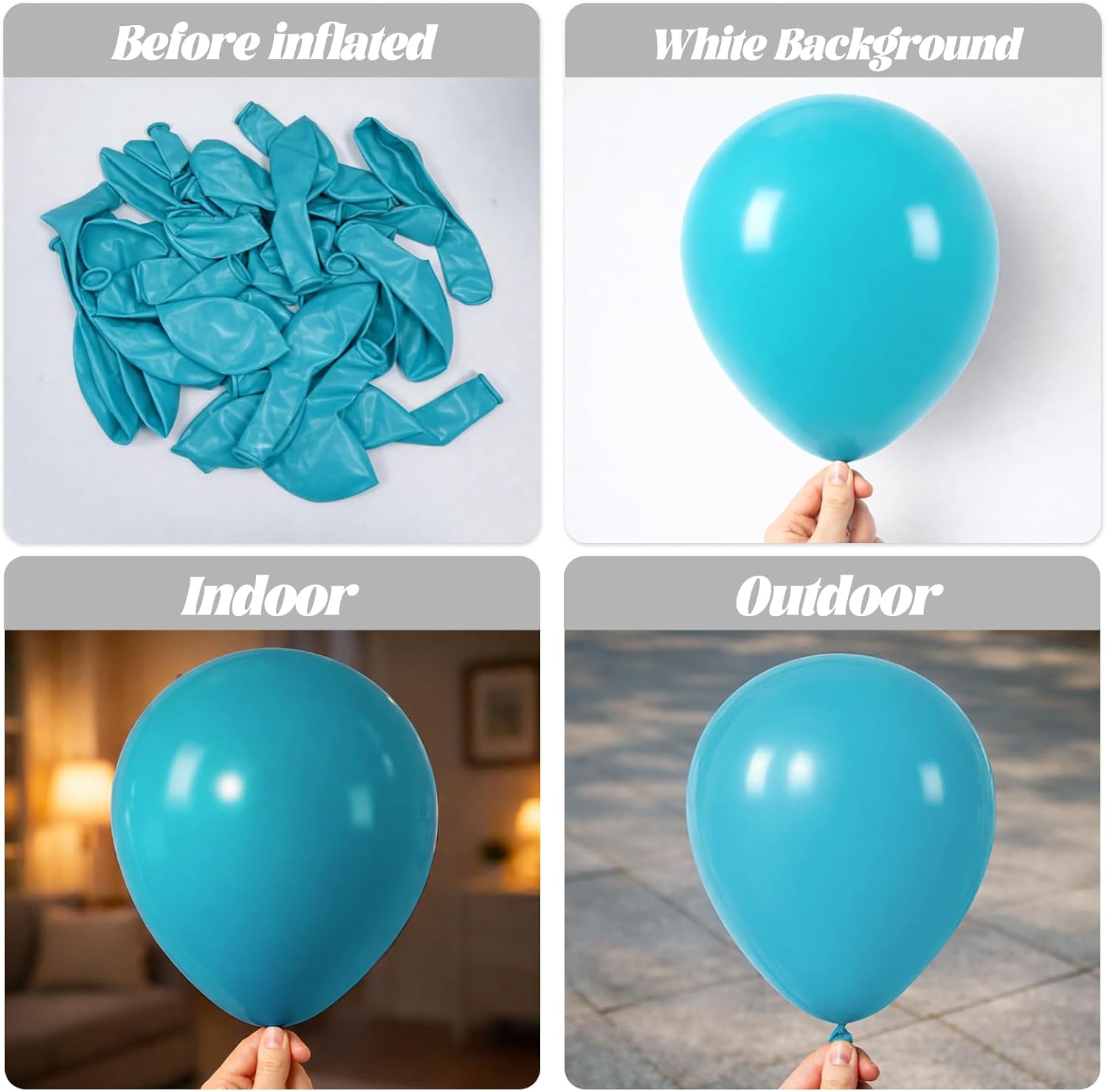 Voircoloria Peacock Blue Balloons - 66 Pack of 12-Inch Teal Blue Latex for Weddings & Celebrations