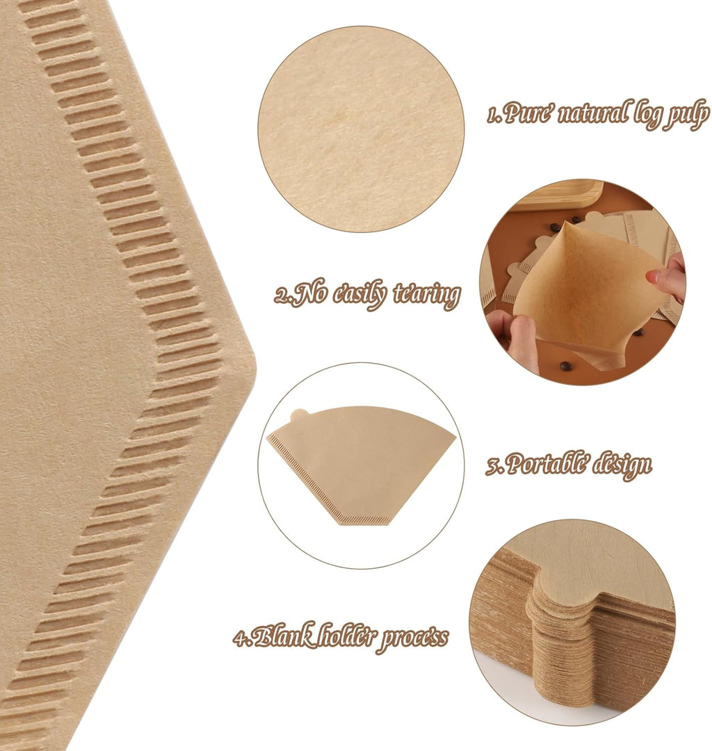 Regine Switzerland #4 Cone Coffee Filters - 160 Count Unbleached Natural Paper for Drip & Pour Over Coffee Makers