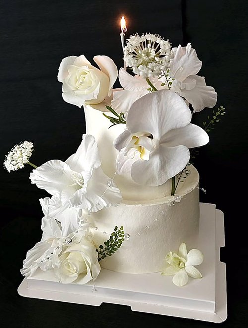 Fessary 2 Tiers 4" 6" Fake Cake 4 Inch Tall Fake Birthday Cake Rounds Styrofoam Cake Dummies Set for Birthday, Wedding, Baby Shower Display