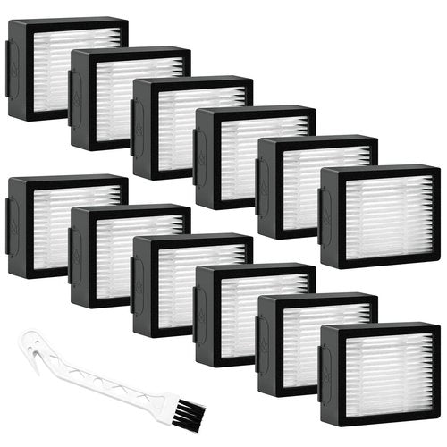 12 Pack Roomba Filters Fit for i-Robot Roomba I J E Series E5 E6 E7 i3 i3+ i4 i6 i6+ i7 i7+ i8 i8+ j7 j7+ Robot Vacuum Cleaners High-Efficiency Filter with 1 Cleaning Brush by Puxyblue