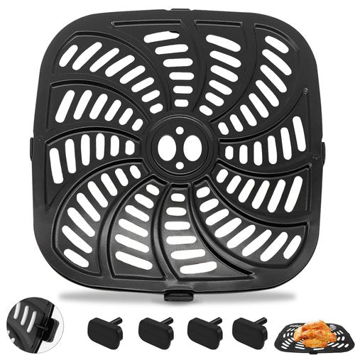 Air Fryer Replacement Tray for Gourmia GAF856 GAF826 Air Fryer, Nonstick 9.8''*9.8'' square Air Fryer Replacement Parts Rack Grill Pan Grill Plate Crisper Plate for Gourmia 8QT Air Fryer