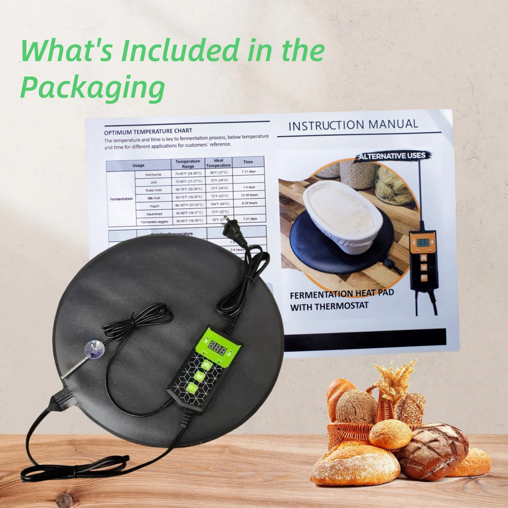 Sourdough Starter Warmer with Digital Heating thermostat, Multi Functional pad for Brewing & Fermentation, sourdough heating mat Ideal for Kitchen and Home Baking