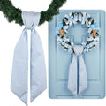 YKW Baby Blue Rhinestone Wreath Sash - 54x5 Inch Sparkle Ribbon for Christmas & Wedding Decor