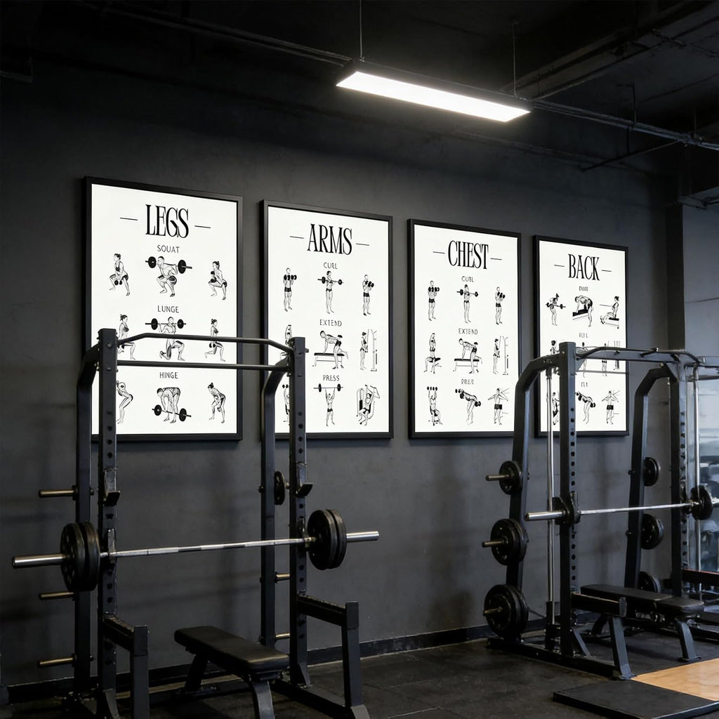 Skiennix Fitness Exercises Wall Art - Dumbbell Workout Poster for Gym & Home Decor | Strength Training