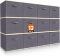 Lifewit Storage Cubes - Foldable Decorative Fabric Baskets for Home Organization | 11-Inch Gray, 12-Pack