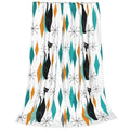 Mid Century Cat Fleece Throw Blanket Soft Flannel Plush Lightweight Warm Cozy Blanket for Men Women Couch Bed Sofa Travel 60"x80"