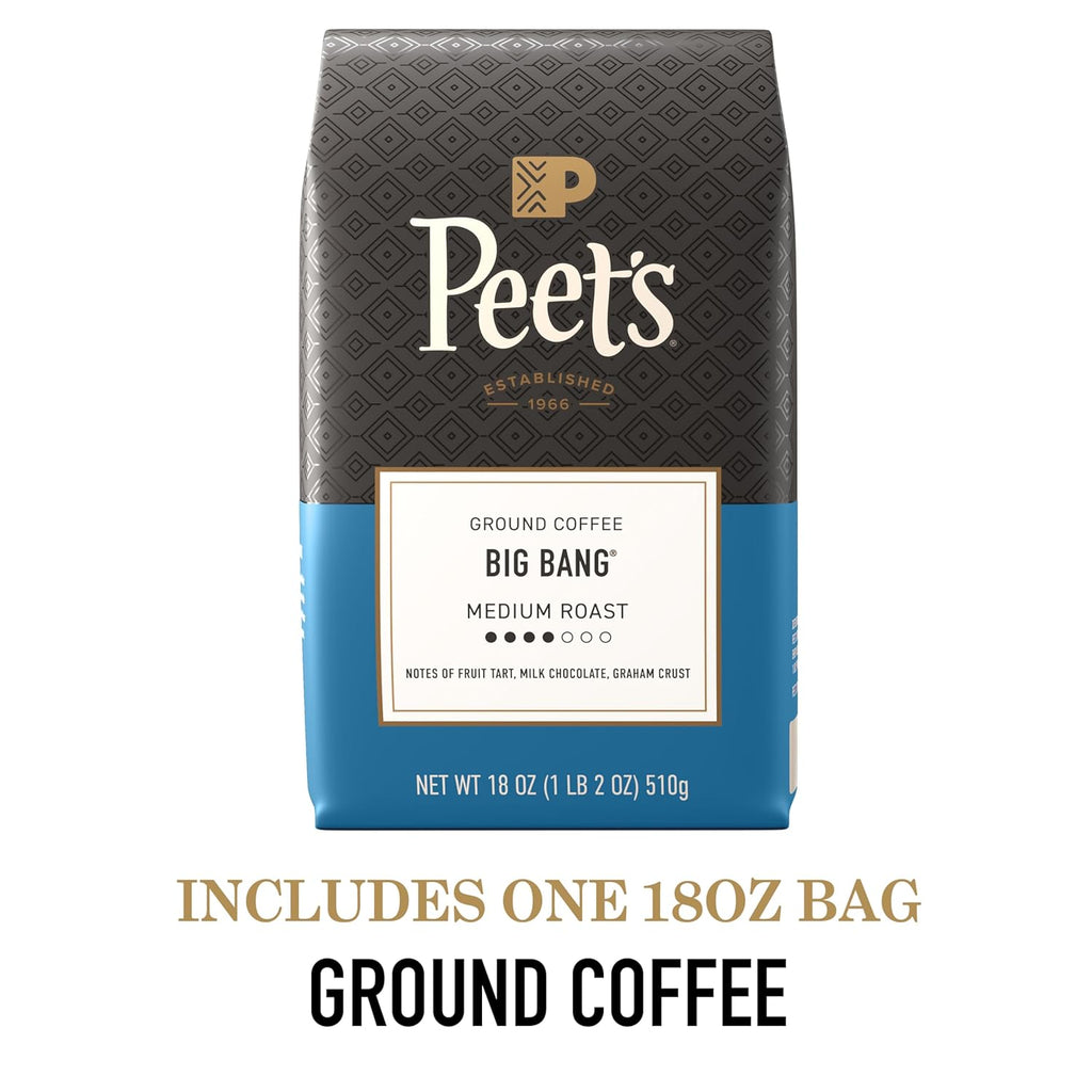 Peet's Coffee Medium Roast Ground Coffee - 100% Arabica Beans | Big Bang 18 Ounce Bag