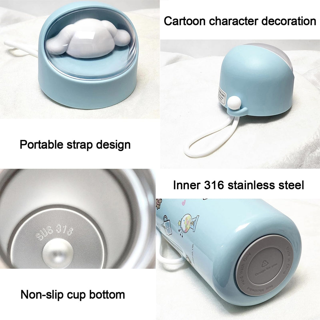 Anime Water Bottle Cute Water Bottle Stainless Steel Vacuum Insulated Coffee Mug Coffee Travel Mug, Keeps Beverages Hot or Cold