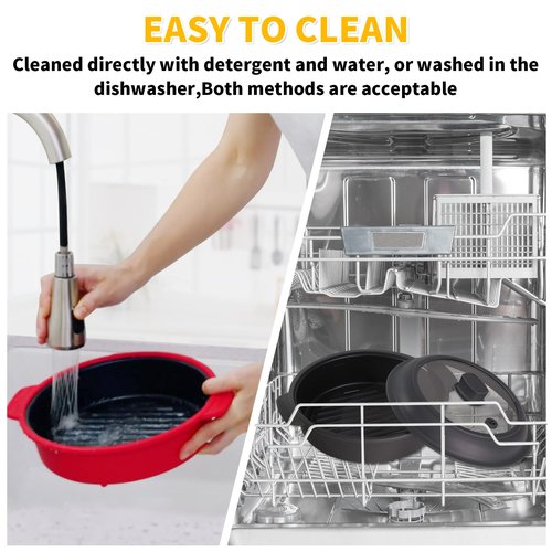 Microwave Grill Pan, Fry Griddle Crisper Pan with Lid for Grilling Browning and Crisping Foods Microwave Silicone Cookware for Baked Potato Meat Sandwich Vegetable Dark Grey