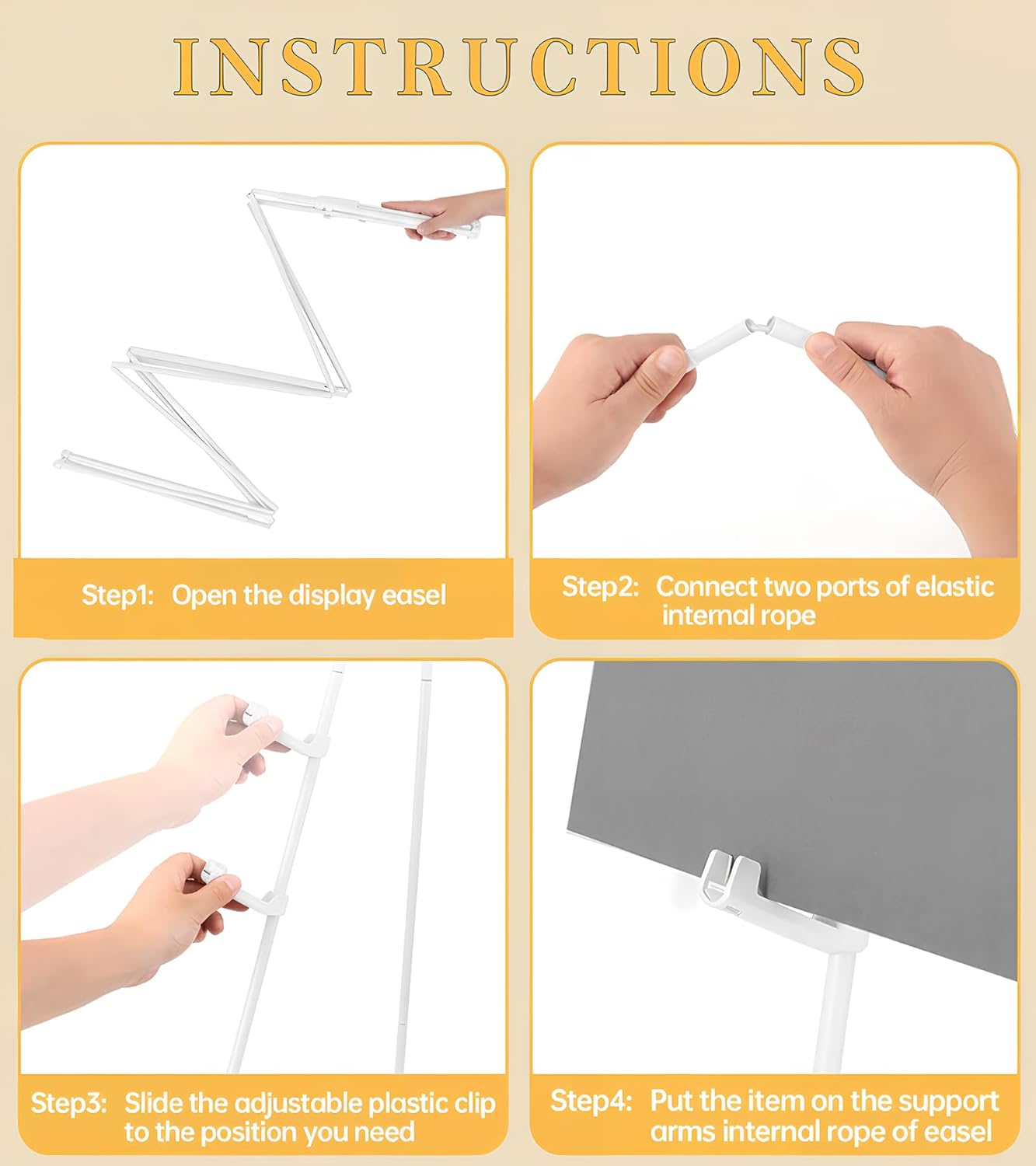 Skiennix Display Easel Stand - Lightweight Adjustable Tripod for Outdoor Painting | Portable White 1PC