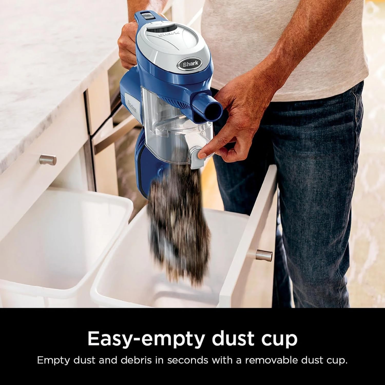 Shark HV200 Rocket Corded Stick Vacuum - Lightweight, Bagless Design for Carpet & Hard Floors - Blue