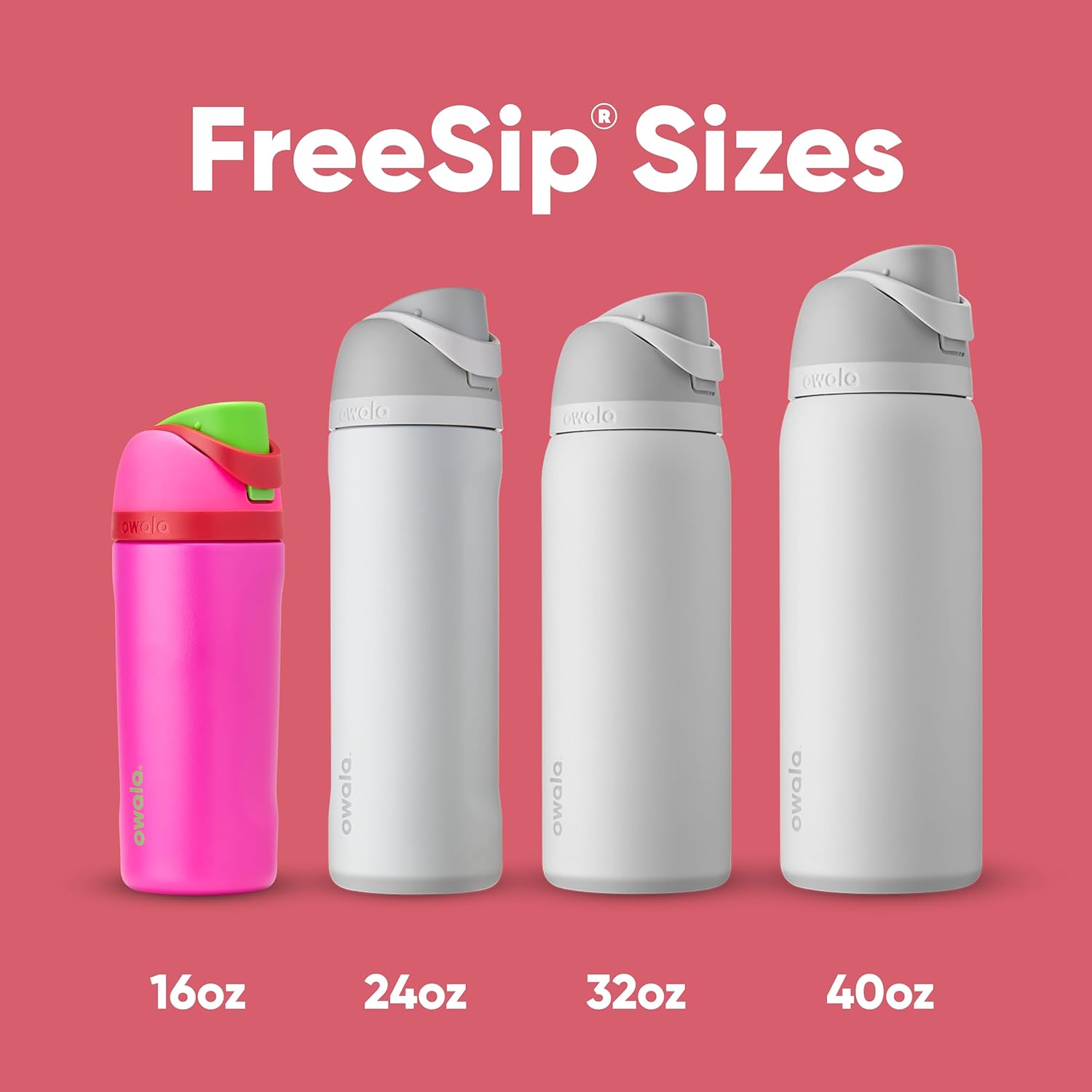 Owala Kids FreeSip Insulated Stainless Steel Water Bottle - BPA-Free, 16 oz, All the Berries Design