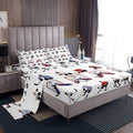 Ice Hockey Sheet Set Full Kids Sports Event Bedding Set Hockey Player Bed Sheets for Boys Bedroom Decor Soft Winter Sports Hockey Puck Bed Set (Twin Flat Sheet & Fitted Sheet with 2 Pillow Case)