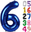 Number 6 Balloon by Night Blue - 40 Inch Giant Foil Balloon for 6th Birthday Party Decorations