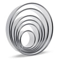 Quilax 6 Pcs Circle Cookie Cutter Set (2/3/ 3.5/4/ 5/6 Inch), Round Cookie Cutter Variety Pack, Biscuit Cutters for Baking, Stainless Steel Large Circle Cookie-Cutters