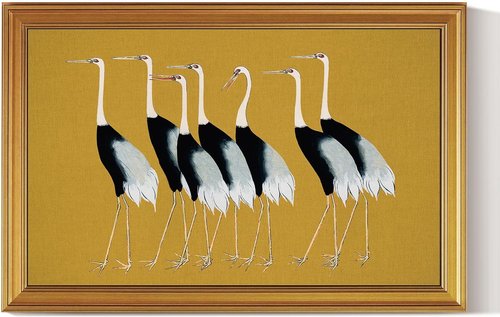 HUARCEY Vintage Gold Framed Wall Art - Large Animal Painting for Living Room | 24"x36" Aesthetic Decor