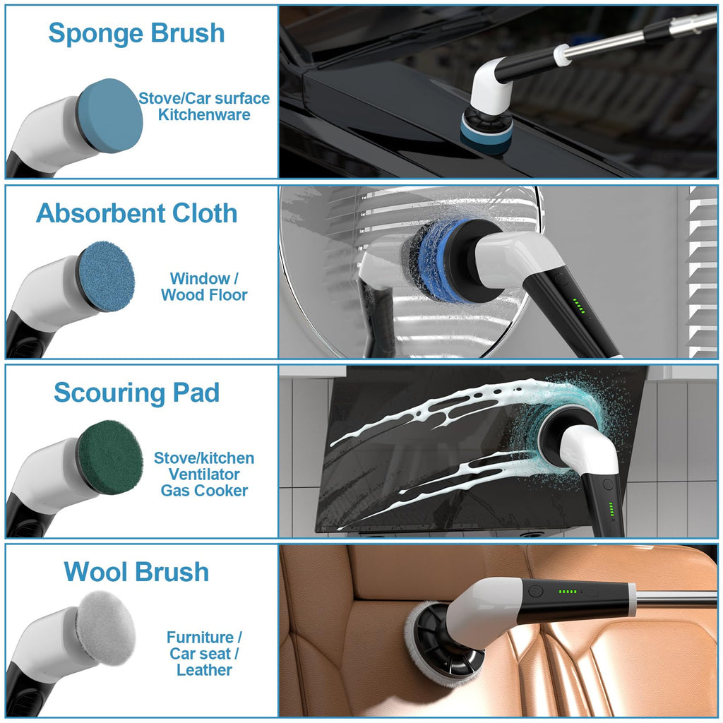 Replaceable Brush Heads Set,8 Pcs Set Suitable for Electric Spin Scrubber,Spin Brush Heads Replacement for Most Brands of ANS-8051A/8050 Cordless Shower Scrubber,for Home and Kitchen,Bathroom,Car