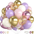 Regine Switzerland 12-Inch Metallic Pink & Purple Balloons - Confetti Design for Birthday & Bridal Showers