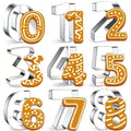 9PCS Number Cookie Cutters Set,Stainless Steel Birthday Numbers 0-8(6 Reverses to 9),3Inches Cookie Fondant Dough Numbers Kitchen Baking,for Birthday wedding family gathering Halloween Christmas Party