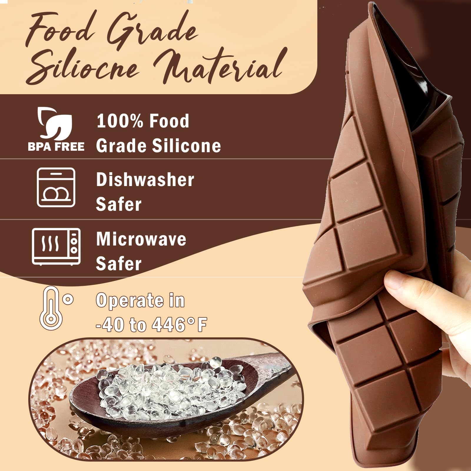 HKNMTT Chocolate Bar Mold Silicone 2PCS, Large Stuffed Dubai Pistachio Deep Bar Moulds Kit 0.85 Inch Thick Big, Ideal for Homemade Making Candy Bar Bpa Free DIY