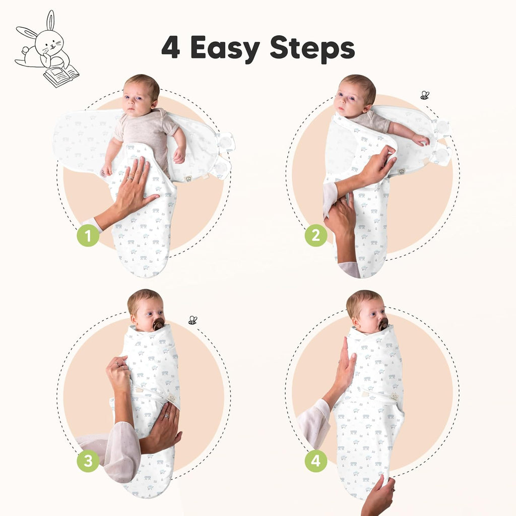 Organic Baby Swaddle Sleep Sacks by [Brand Name] - Soft & Snug 3-Pack for Newborns 0-3 Months