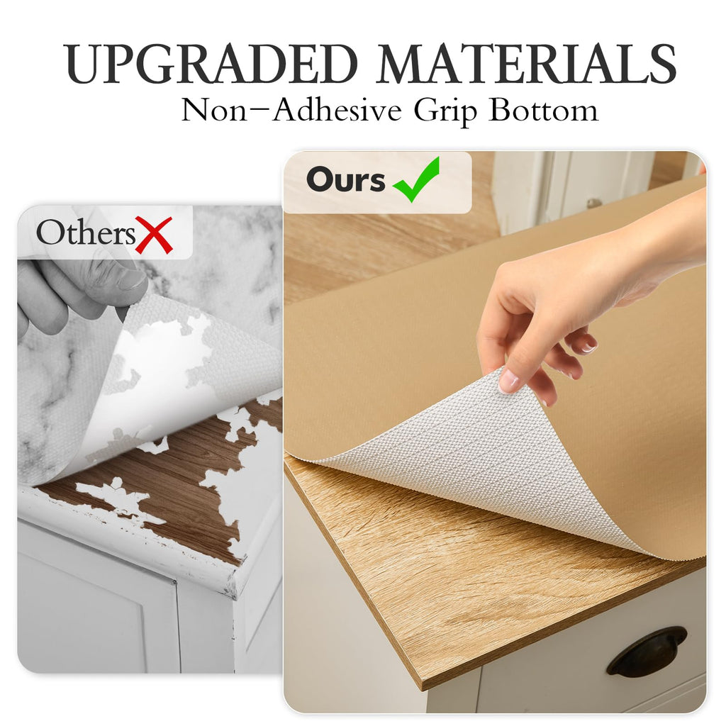 Beautysaid Shelf and Drawer Liner for Kitchen Cabinet, Non Adhesive Non Slip Shelf Paper Waterproof Washable Thickened for Dresser Pantry Shelve Bathroom Protector Liner(Checkered,23.6 in x 10 FT)