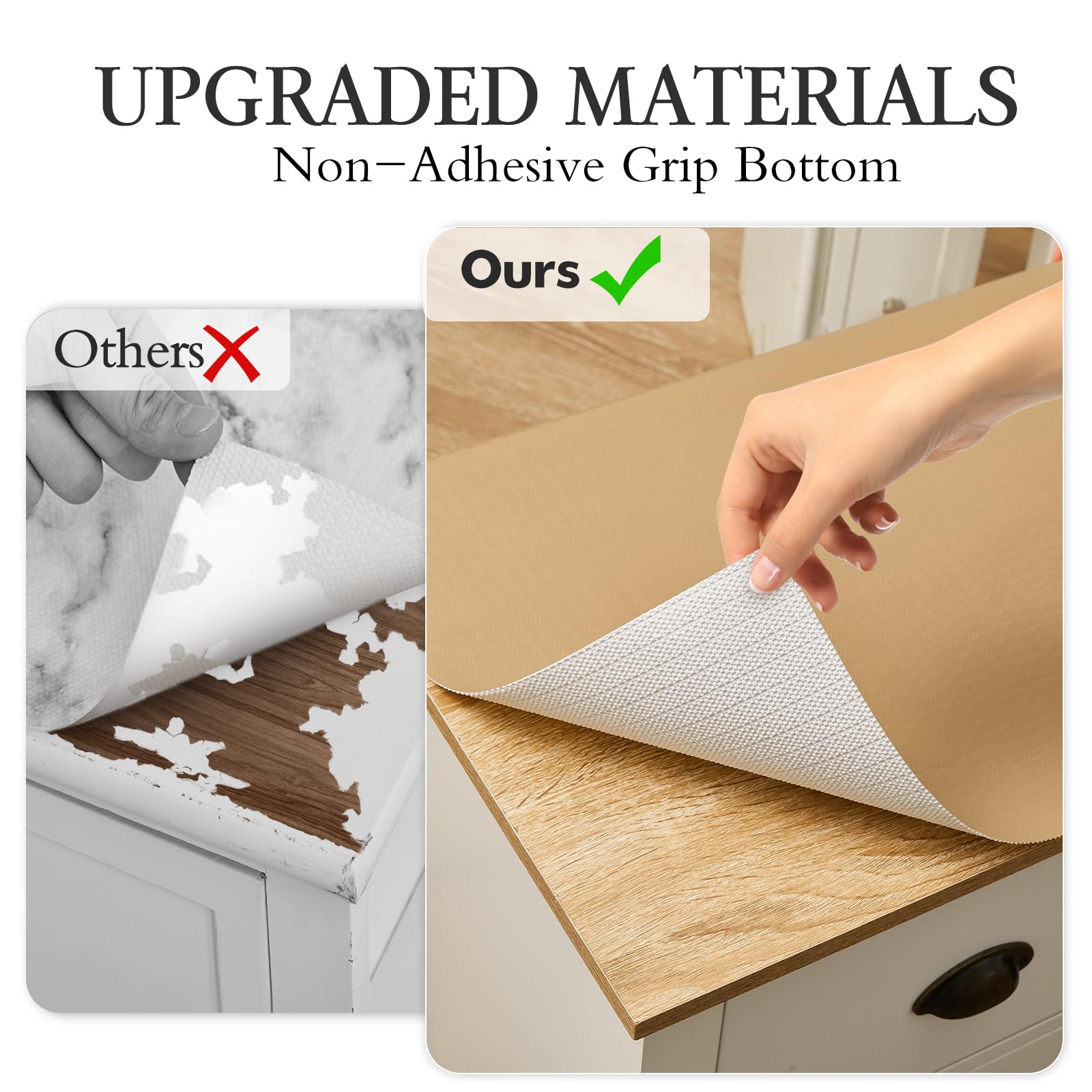 Beautysaid Shelf and Drawer Liner for Kitchen Cabinet, Non Adhesive Non Slip Shelf Paper Waterproof Washable Thickened for Dresser Pantry Shelve Bathroom Protector Liner(Checkered,23.6 in x 10 FT)