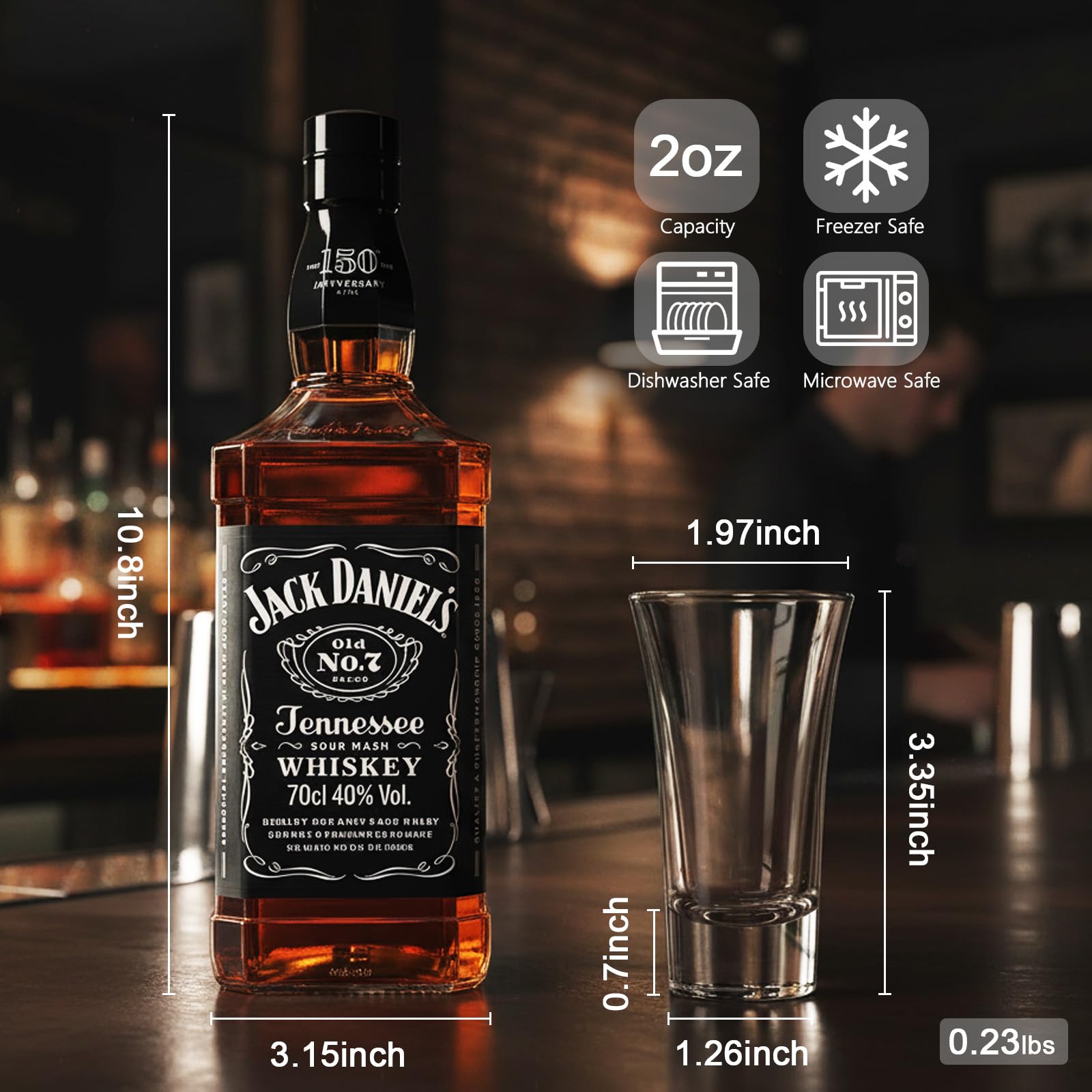 TAOUNOA 18 Pack Shot Glasses, 2 OZ Heavy Base Clear Shot Cups for Whiskey, Tequila, Vodka, Espresso - Durable Glasses Drinking Set for Home, Bars & Parties