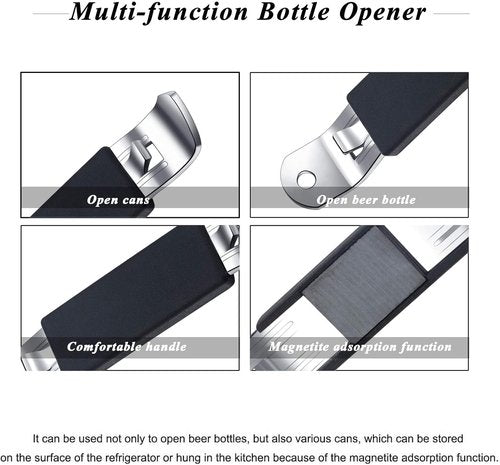 HANCELANT Magnetic Bottle Openers - Classic Stainless Steel Can Tapper Set | 3 Pieces in Black, Blue, Fuchsia