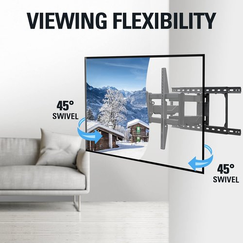 Mounting Dream TV Bracket for Most 42-84 in TV Wall Mountsch TVs with MAX VESA 600X400mm, Supports up to 24" Studs, MD2617-24K Full Motion TV Mount Holds 100lbs, MD2268-LK Tilt Mount Holds 132lbs