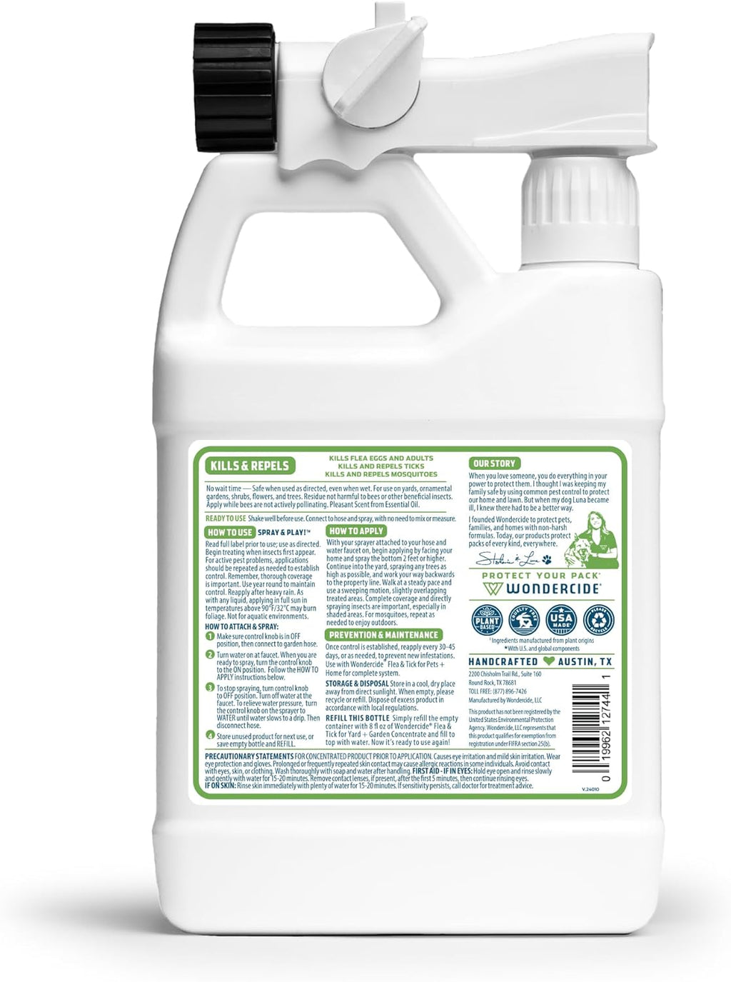 Wondercide - Natural Flea, Tick & Mosquito Yard Spray - Safe for Pets & Kids - 32 oz
