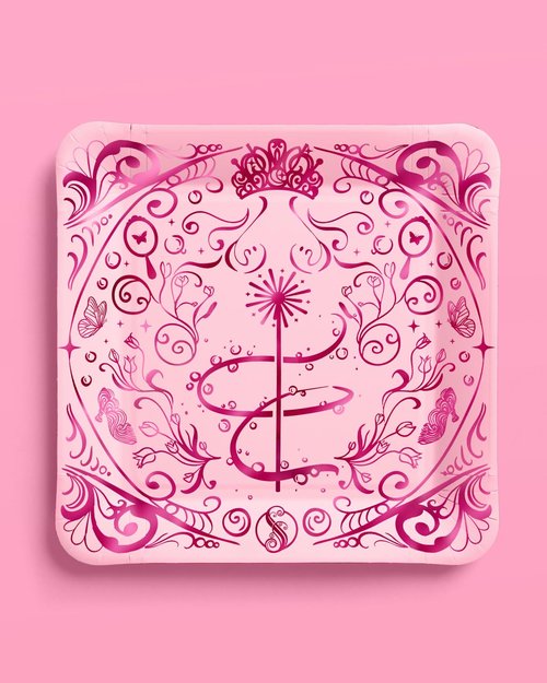 xo, Fetti Pink + Green Witch Paper Plates | 24 pcs | Wizard Party Supplies, Magical Birthday Tableware