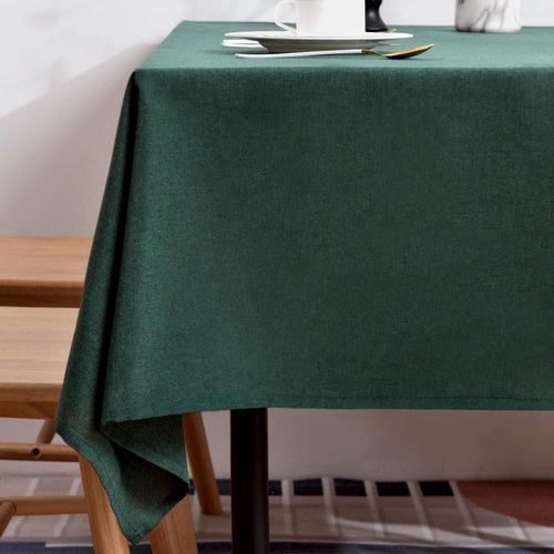 BALCONY & FALCON Table Cloth – Waterproof, Wrinkle Resistant & Washable Large Rectangle Tablecloth and Table Cover for Dining Room, Kitchen, Outdoor, Party & Birthday Use (Hunter Green, 91" x 156")