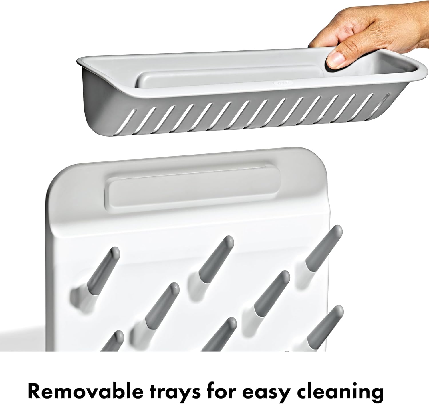 OXO Tot Expandable Drying Rack - Space-Saving Design for Newborn Baby Bottles | Essential Kitchen Accessory