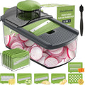 Ourokhome Mandolin Slicer - 6-in-1 Vegetable Shredder with Safety Features | Gray Color, Ideal for Potatoes, Carrots, Zucchini, and Onions
