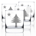 Bevvee Old Maine Flag - Whiskey Rocks Glasses - Set of 4 - Original 1901 State of Maine Flag Gifts for Women & Men Mainers - 10.25 Ounce
