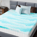 DUMOS Mattress Toppers Memory Foam Queen Size, 3 Inch Thick Bed Topper Pad Cooling Gel Infused Soft Comfy Padding Breathable for Sleeper Sofa Couch RV Camper, CertiPUR-US Certified, Blue