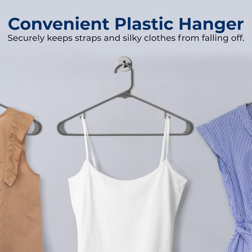 SereneLife Non-Slip Plastic Hangers - Durable Space-Saving Closet Organizers | 30 Pack for Shirts, Sweaters & Kids Clothes