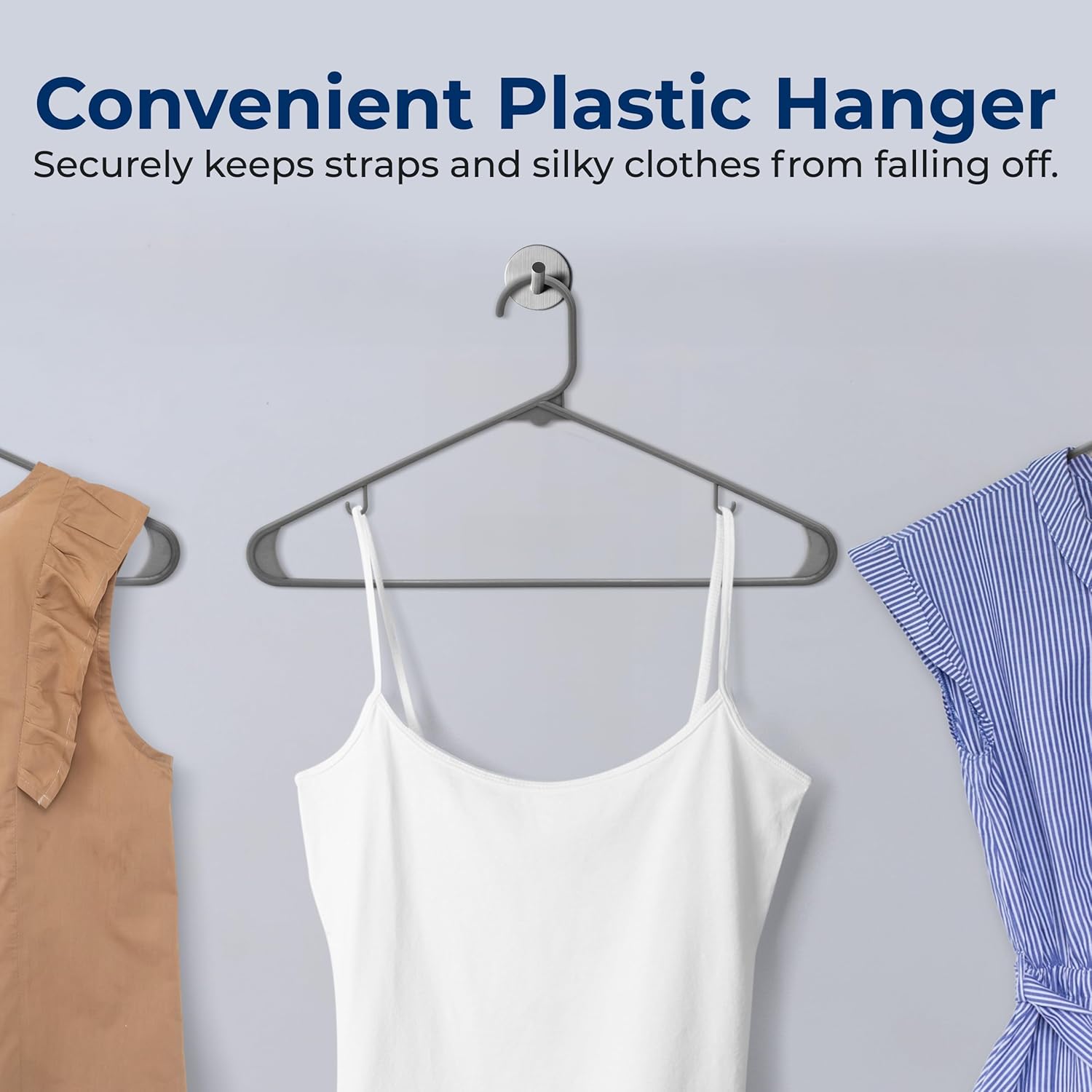 SereneLife Non-Slip Plastic Hangers - Durable Space-Saving Closet Organizers | 30 Pack for Shirts, Sweaters & Kids Clothes