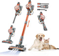 WLOTPO Cordless Vacuum Cleaner - Lightweight & Powerful Suction | 35-Minute Runtime for Pet Hair & Hard Floors (Red Grey)