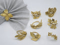 Herb Napkin Rings - Vintage Leaf Napkin Ring Set of 8 for Every Occasion - Ideal for Thanksgiving Christmas Wedding Fall Party Celebrations