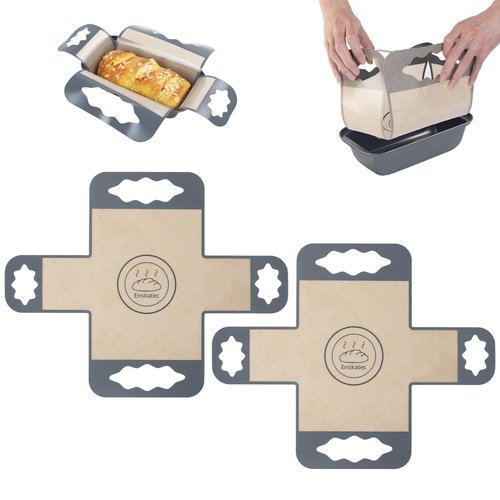 2 Pcs Silicone Bread Loaf Pan Liners, Reusable Food-Grade Silicone Bread Baking Mat, Non-Stick & Heat Resistant Loaf Pan Lifters, Sourdough Sling with 4 Handles, Fits 9x5" or 1.5Lb Loaf Pans