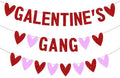 ricluck Galentines Gang Banner Decorations, Red Heart Banner Girls Ladies Celebration Valentine Fireplace Decor Valentine's Day Party Supplies