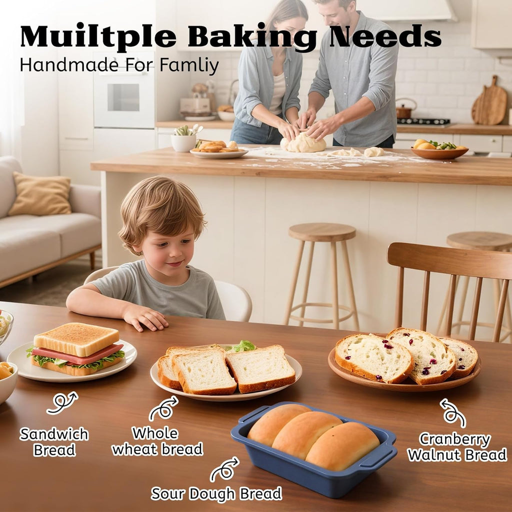 Skiennix Silicone Bread Pan - 9.5 x 5 Inch Nonstick Loaf Pan with Metal Frame | Ideal for Baking Sourdough & Banana Bread