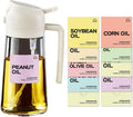 YARRAMATE Glass Olive Oil Sprayer - 16oz/470ml with 10 Color Labels - Stylish White Design