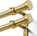 YaFex Curtain Rods - Heavy Duty 1 Inch Adjustable Window Treatment Rods | 32-58 Inch, Modern Gold Design