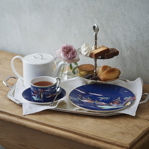 Wedgwood Wonderlust Blue Pagoda Teacup & Saucer Set