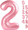 Skiennix 40-Inch Pastel Pink Number Balloons - Perfect for 2nd, 12th, 21st Birthday Celebrations & Events