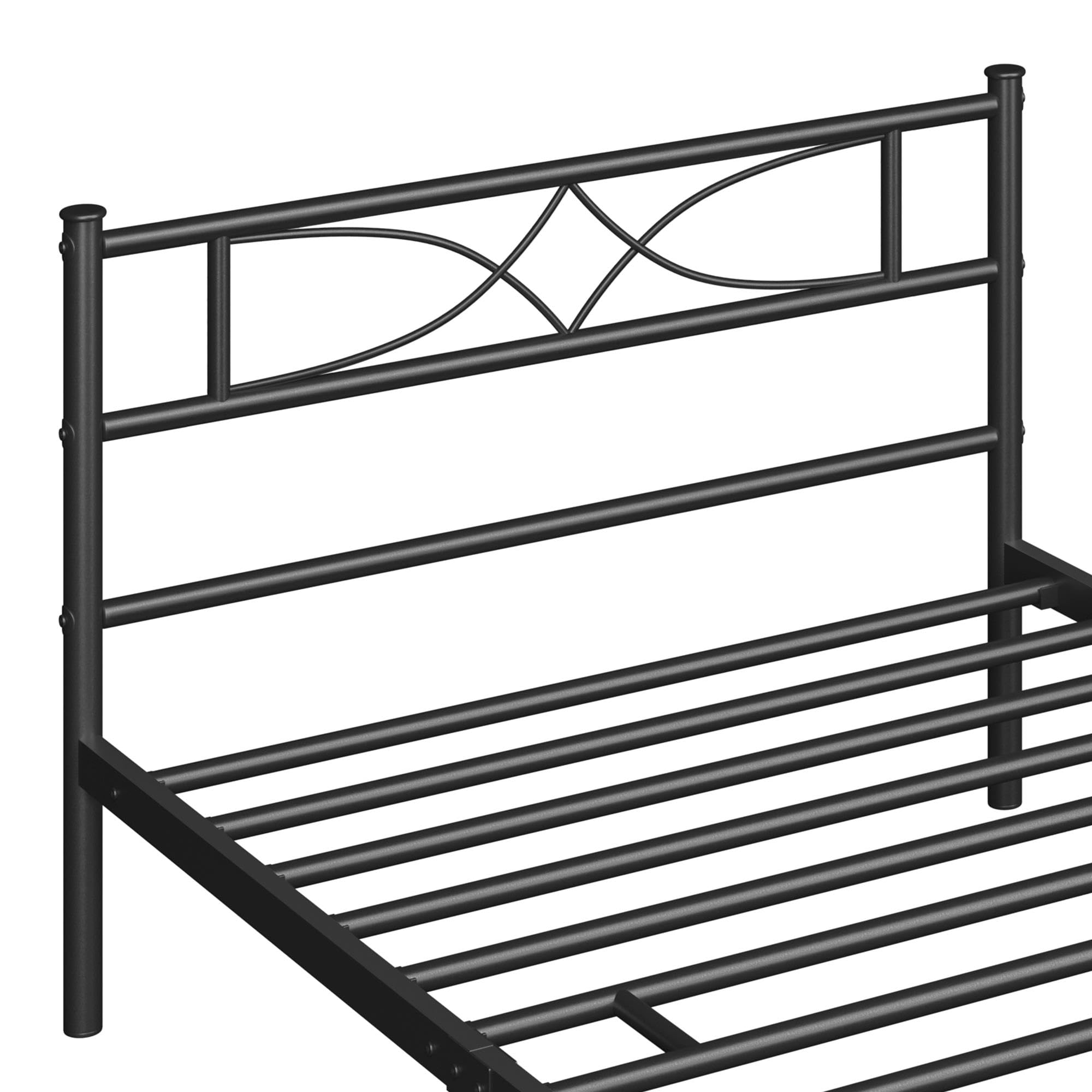 Yaheetech Twin Size Bed Frame Metal Platform Bed with Curved Design Headboard Footboard/No Box Spring Needed/Mattress Foundation/Heavy-Duty Support/Easy Assembly/Black