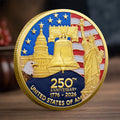 U.S. Army Commemorative Gold-Plated Challenge Coin - Double-Sided High Relief Military Collectible | 250th Anniversary (1776-2026)